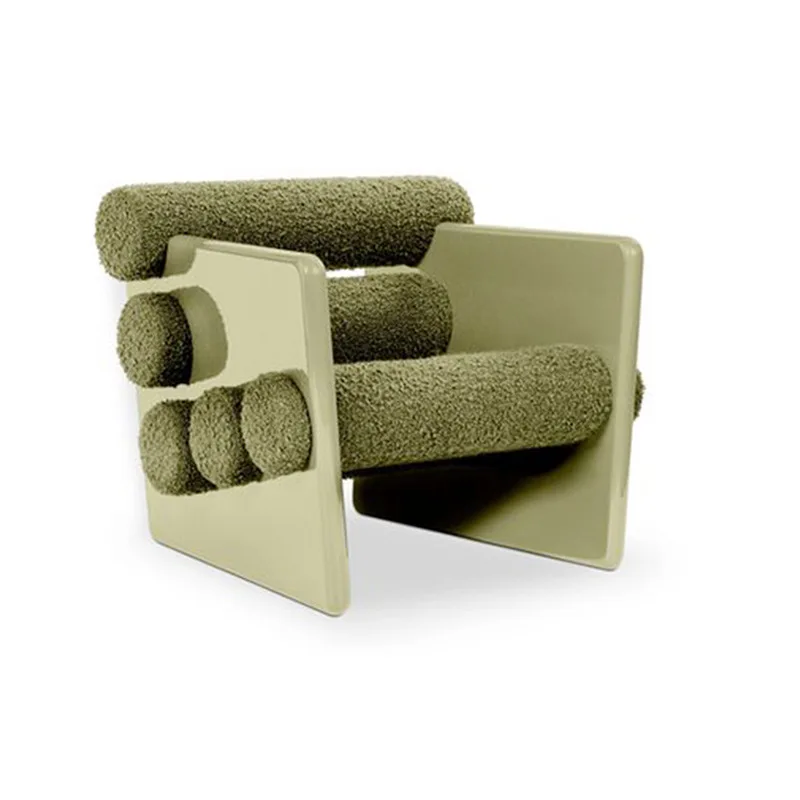 LMM simple sofa solid wood fabric leisure chair modern single sofa single chair