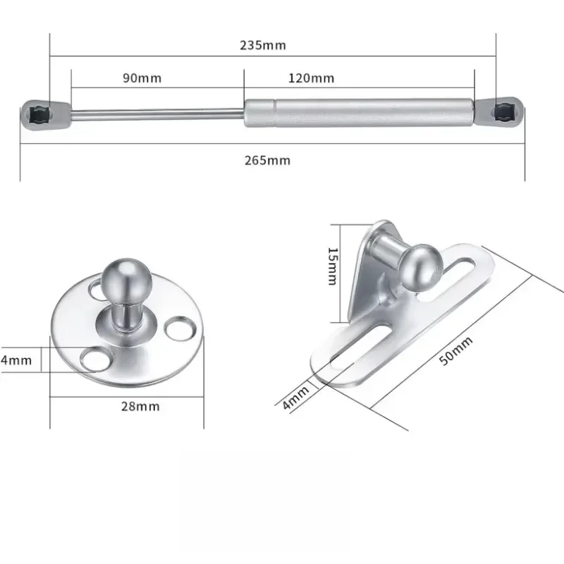 20N-200N Kupfer Kraft Schrank Tür Lift Unterstützung Gasdruckfeder Hydraulische Scharnier Küche Schrank Gas Frühling Scharniere Möbel Hardware – Detail 2