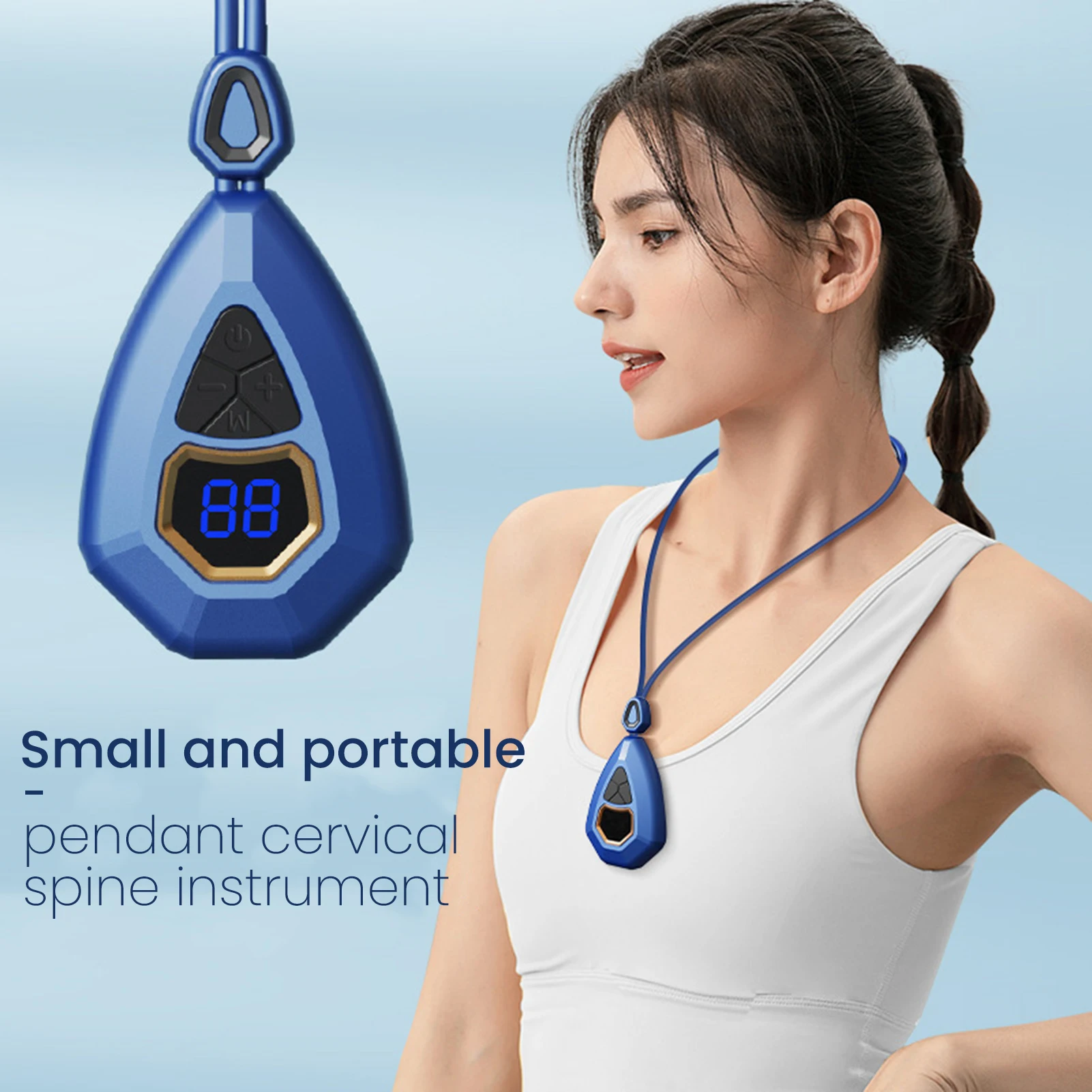 Lymphatic Relief Neck Massage with 15-Levels Intensity and 45ยฐ Thermostatic Hot Compress for Releasing Daily Stress Improve Phys