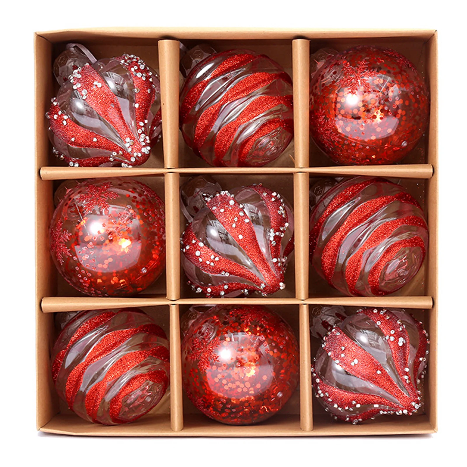 

Christmas Ball Ornaments Tree Decorations 9PCS Pack 8cm Size Blue/Red/Gold/White/Champagne/Green/Rose Gold/Pink