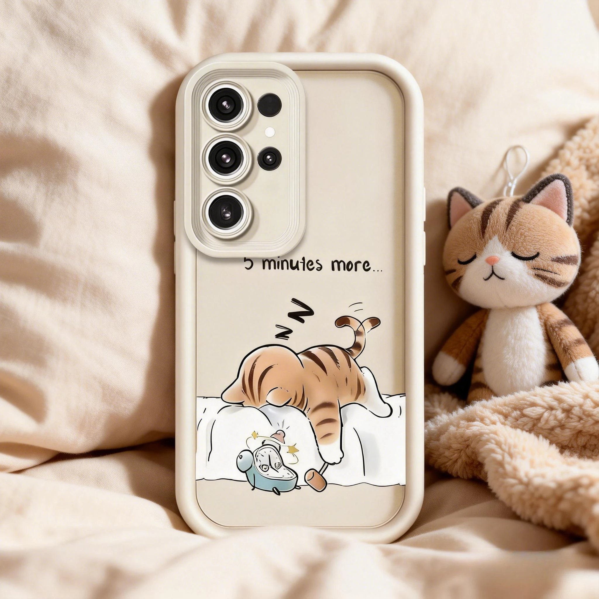 Dozing Cat Case For Samsung Galaxy S26 Ultra S25 S24 S23 S22 Ultra Plus S21 S20 Note 20 Ultra S21FE S23 EF S24 FE Cover Coque