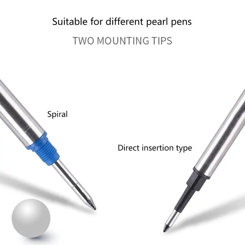 R53C 10Pcs Universal Metal Ballpoint Pen Refills 0.5mm OR 0.7mm Tip Smoothly Writing
