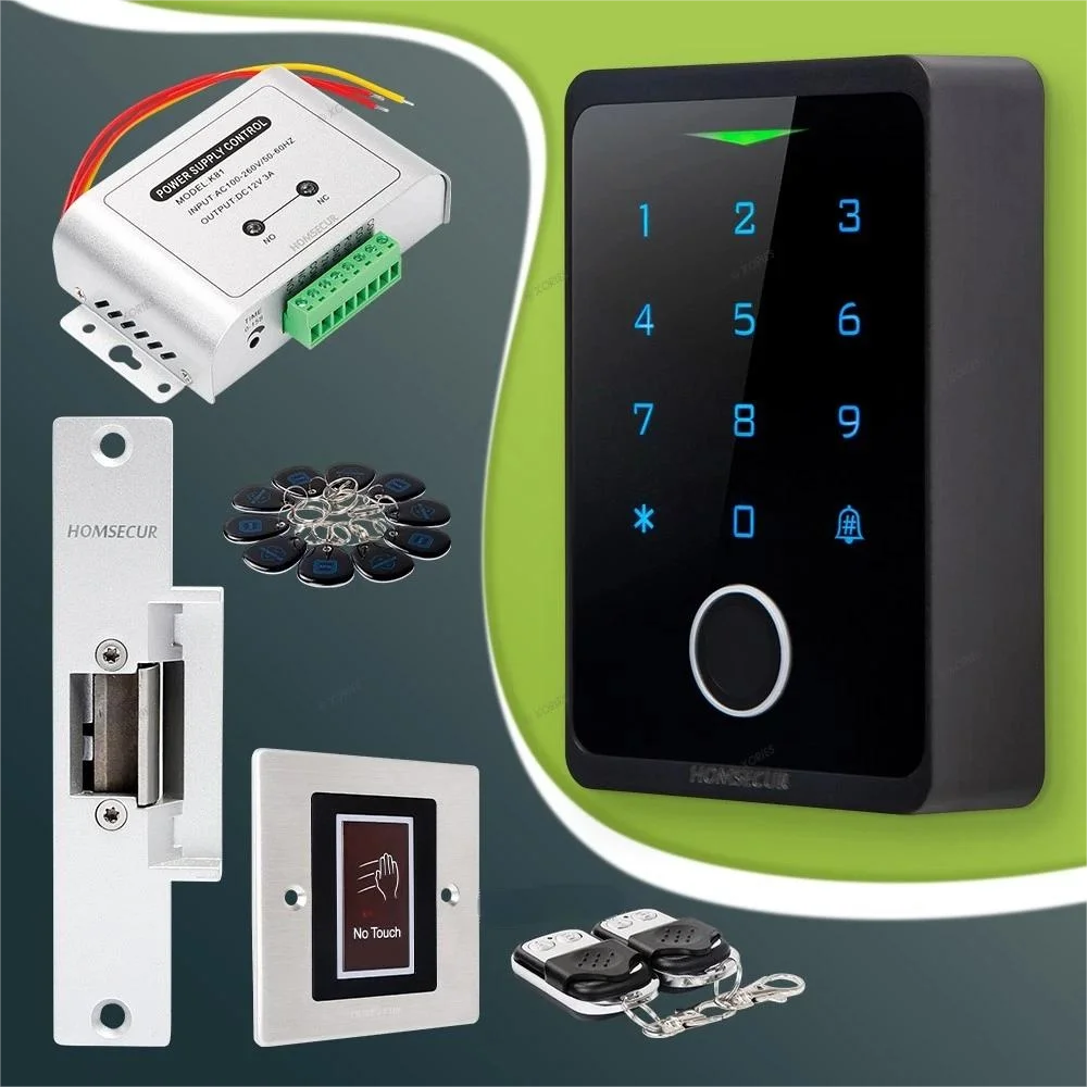HOMSECUR IP66 APP WIFI Fingerabdruck-Zugangskontrollsystem Elektrisches Türöffnerschloss mit Ausfallsicherung NO-Modus