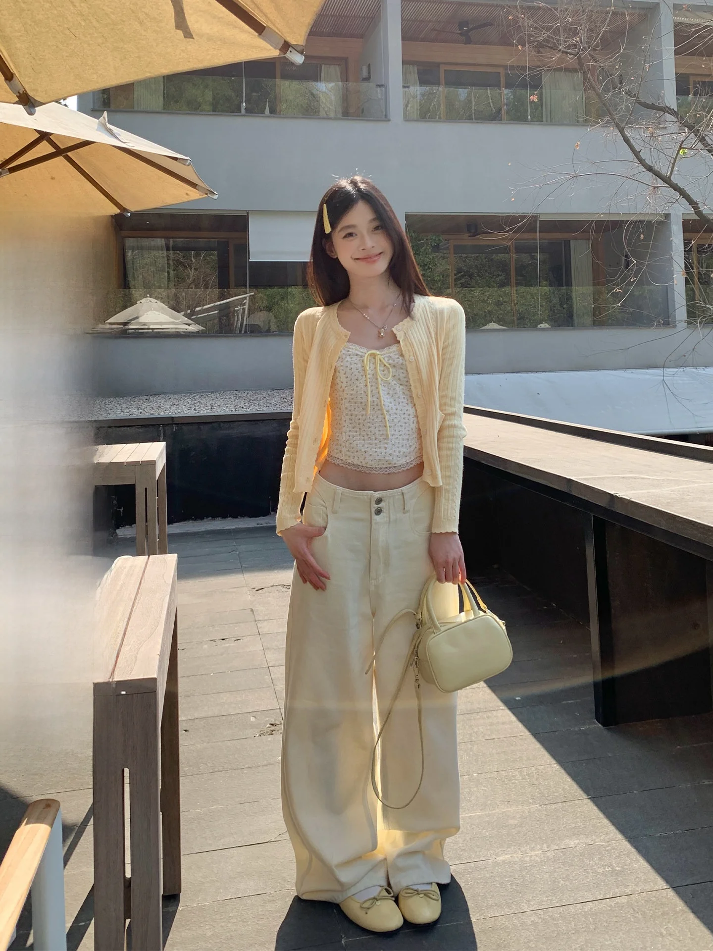 

Song Zhengen Peach Color Straight Leg Casual Pants Women's Summer New Loose Wide Leg Korean Style Lazy Chic Trousers