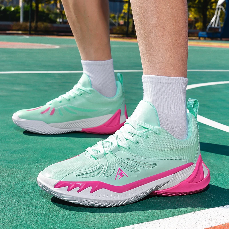 Men Low Top Basketball Shoes, Lightweight Flying Weave Upper, Wear Resistant Sole, Shockproof Design, Casual Outdoor Competition