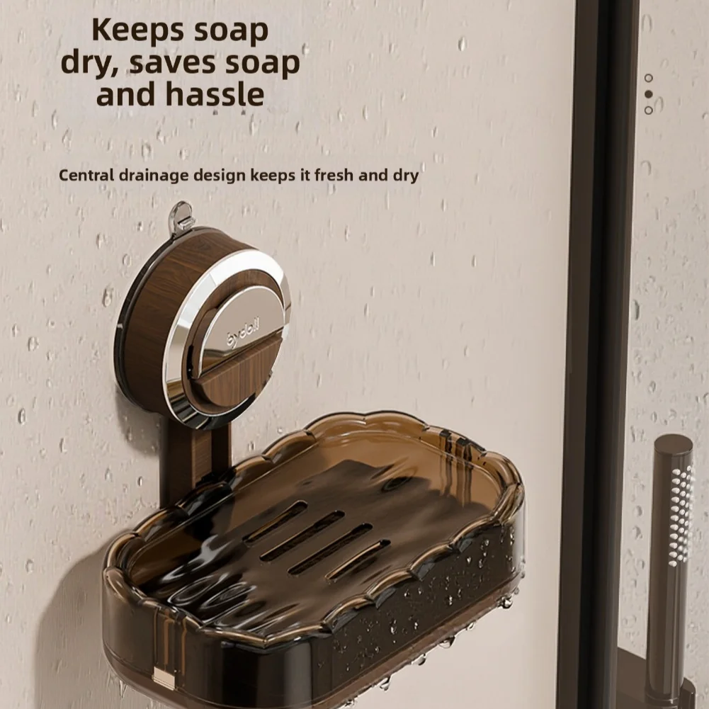 Mounted Soap Tray With Drain Rack Bathroom Counter Organizers Storage Bathroom No Drill Wall Mounted Soap Holder Drainage Design