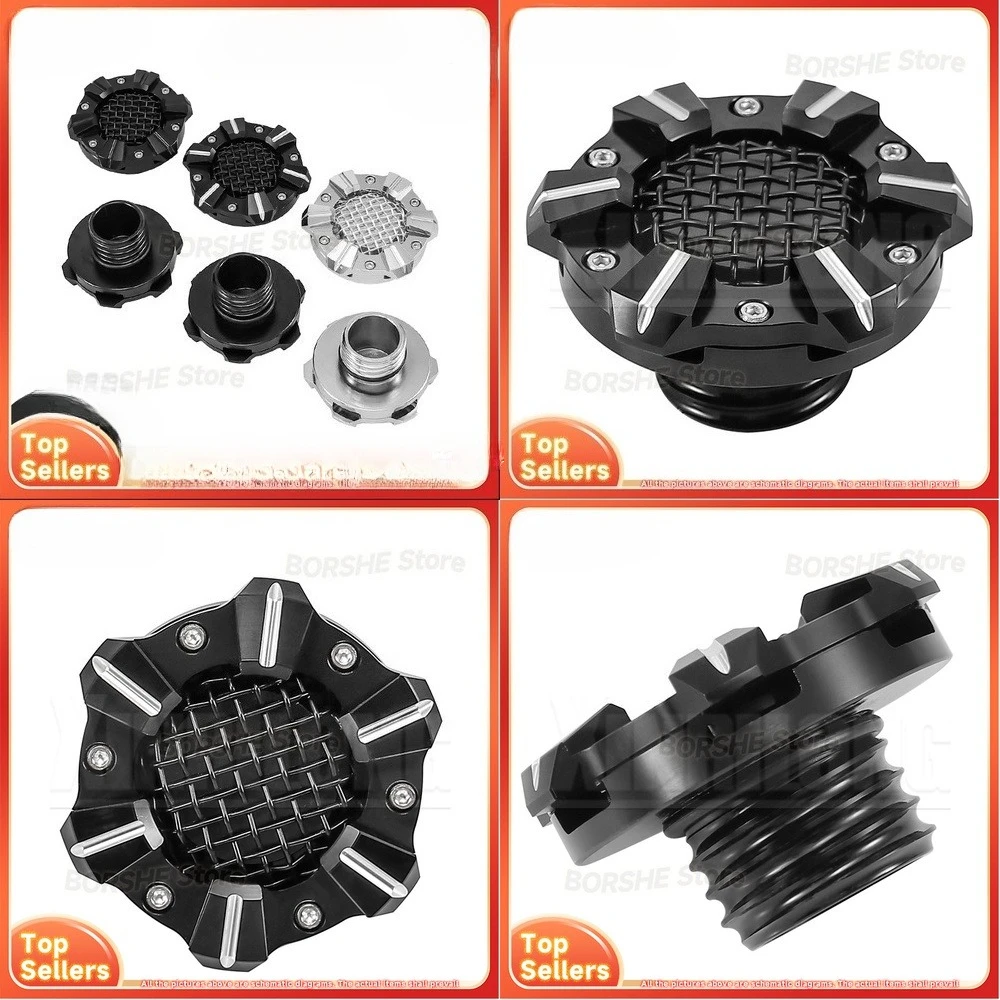 

2026 Suitable for Harley 883 XL1200 48 72 Softail Fat Boy Dyna Mesh Fuel Tank Cap CNC Modification