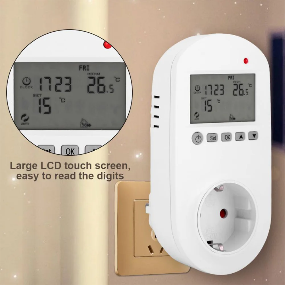 WiFi Thermostat with Programmable Settings Large LCD Display and Memory Protection for Stability During Power Outages