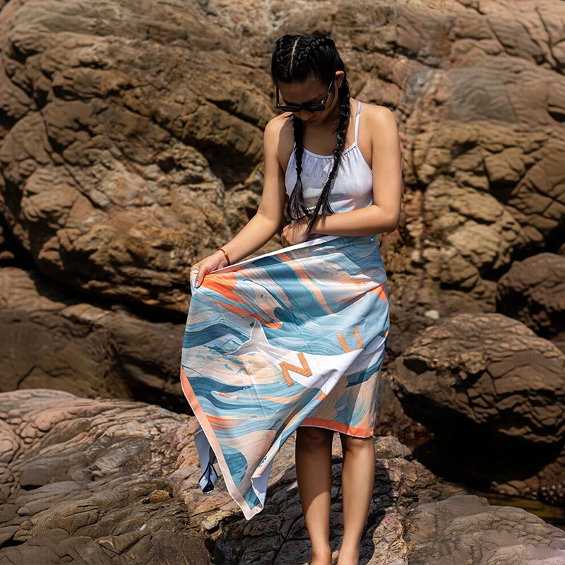 Nu-June Large Swim Towel Sandproof Quick Dry Beach Towel Unisex Cover Up for Outdoor Swimming Diving Sports Beach Accessories