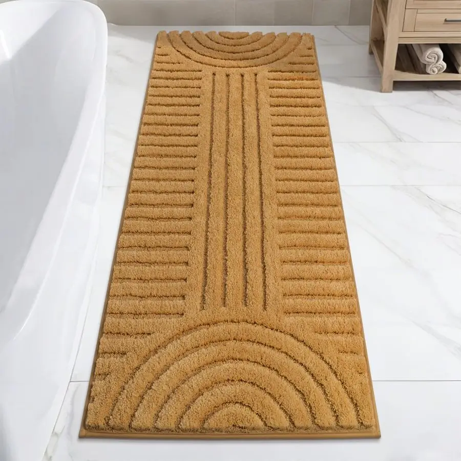 

Super Soft Bathroom Runner Rugs 24x60 Non Slip Boho Bathroom Mats Microfiber Absorbent Carpet for Bath Room Machine Washable Sha