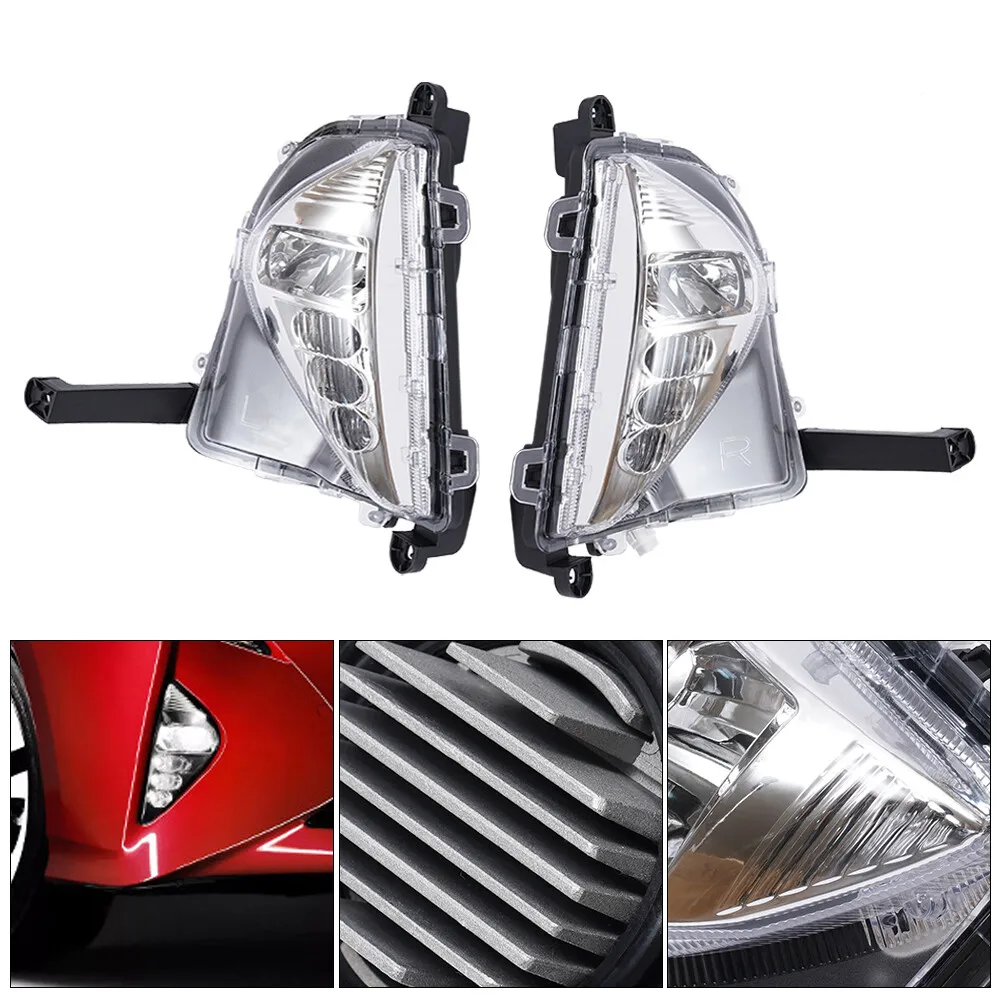 

2016-2018 Toyota Prius LED Fog Lights & Turn Signal Combo Set - Front Bumper Pair (Smoke Black)