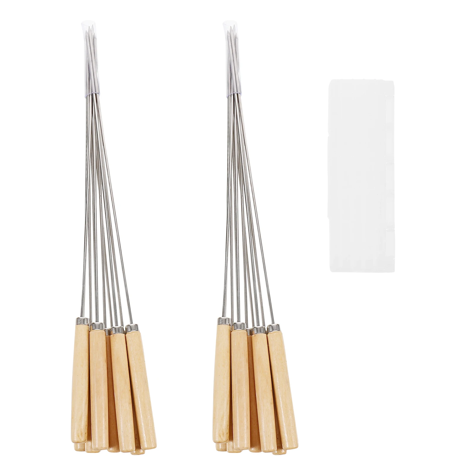 

20 Pcs Barbecue Skewer Set Stainless Steel Wood Handle Kabob Grill Smores Reusable Durable Eco Friendly Practical