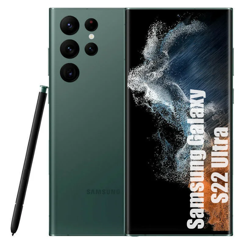 هاتف Samsung Galaxy S22 Ultra 5G S908U1 8G RAM + 128GB/256GB ROM 6.8 بوصة ثماني النواة سنابدراجون 888 eSim الأصلي S22 Ultra