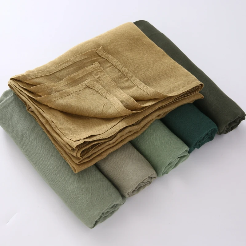 32 farben Modal Polyester Hijab Schal Zwei Linie Nähte Muslimischen Lange Schals Leichte, Weiche Turban Schal Solide Schals – Detail 1