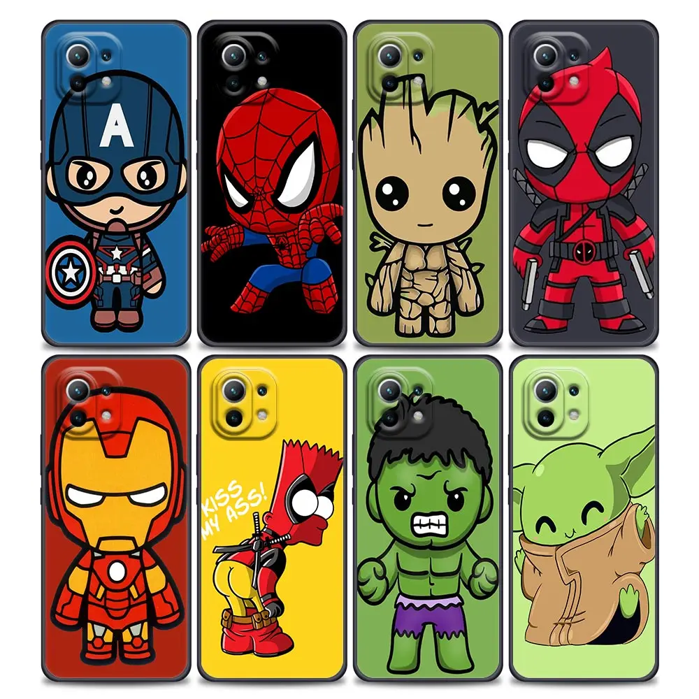 Marvel Captain America Groot Case For Xiaomi 11 Lite 5G NE 11T 12 Lite 13T 12T Pro Poco X3 NFC F3 M3 M4 X4 F5 X5 Pro Cover Funda