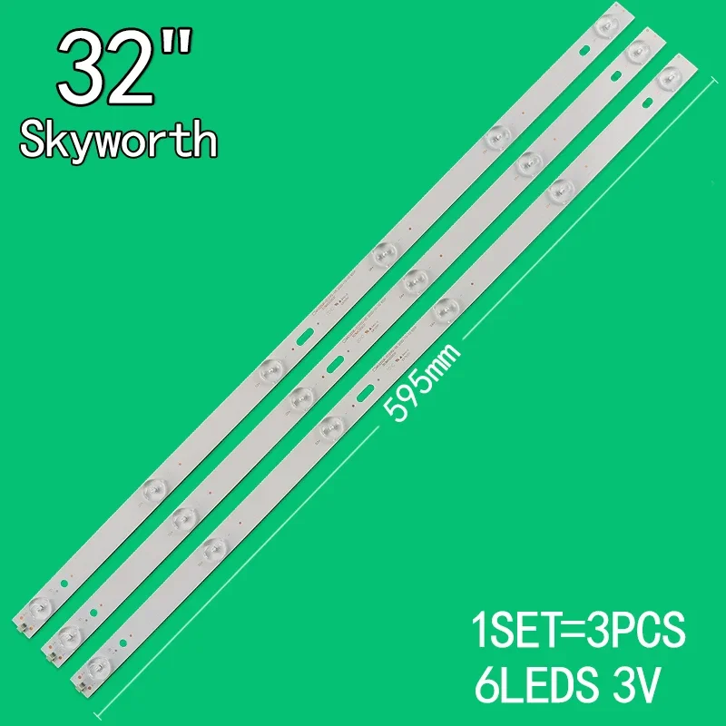 3pcs=1set 6leds 3v 595mm for 32-inch LCD TV MX32D06-ZC21FG-05 303MX320031 MX315M09 backlight strip