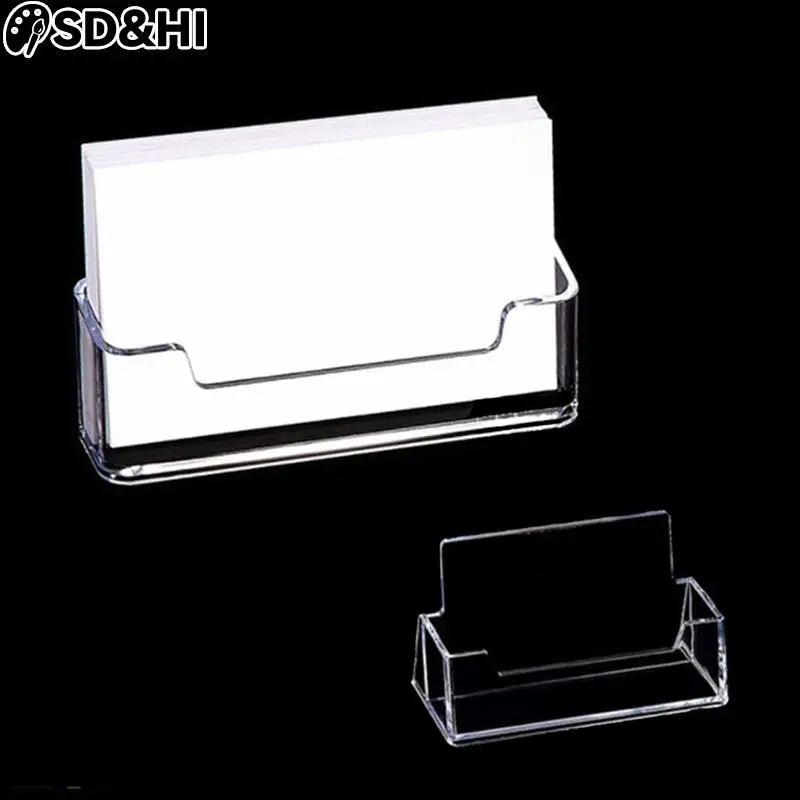 1pc Clear Desk Shelf Box Storage Display Stand Acrylic Plastic Transparent Desktop Business Card Holder  Place Card Holder