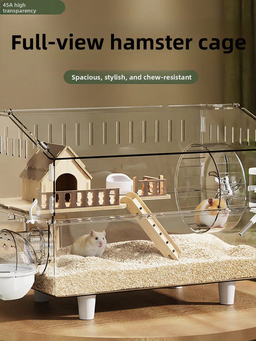 Acrylic Hamster Cage Transparent Panoramic Large Villa Golden Retriever Bear Specialist Breeding Box Newbie Scenery Products