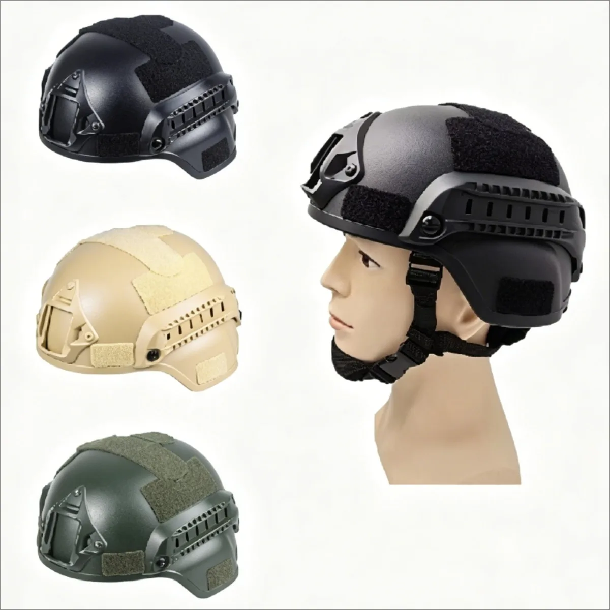 Economical FAST MICH2000 Tactical Helmet, Adjustable ABS Helmet for Airsoft Paintball CS SWAT Riding Rescue Outdoor Sports