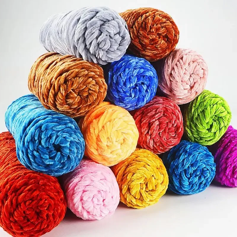 100g Chenille Yarn Medium Thickness Hand Woven Thread Crocheting Weaving DIY Material for Hats Shoes Scarves Bags Knitting Wool