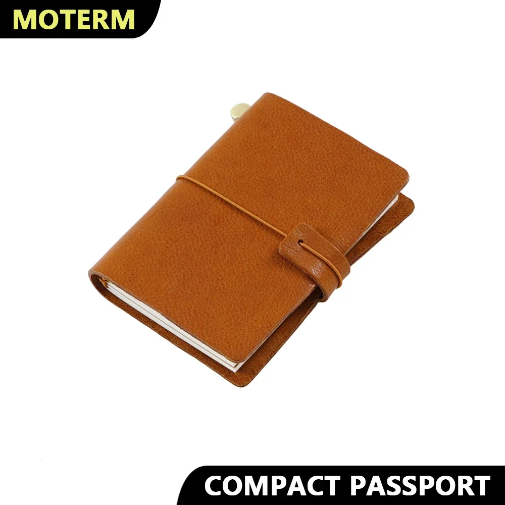 Moterm Compact Series Passport Size Traveler Notebook Full Grain Vegetable Tanned Leather Organizer Diary Sketchbook Planner