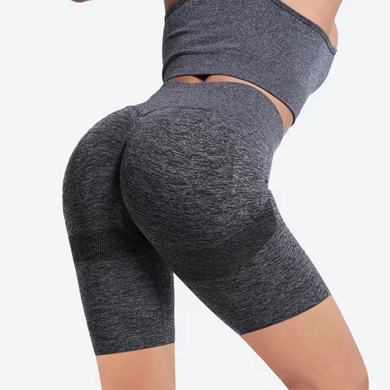 Calções esportivos de cintura alta para mulheres, leggings push up sem costura, melhores para bicicleta e fitness, 2023