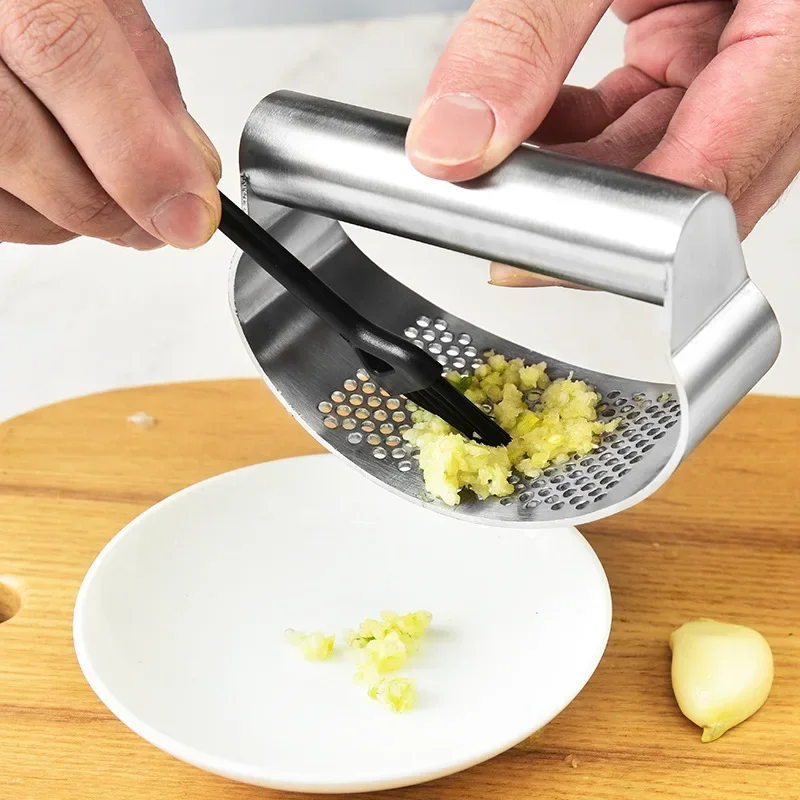 Stainless Steel Garlic Press Professional Kitchen Gadgets New Garlic Press Rocker For Kitchen Convenience