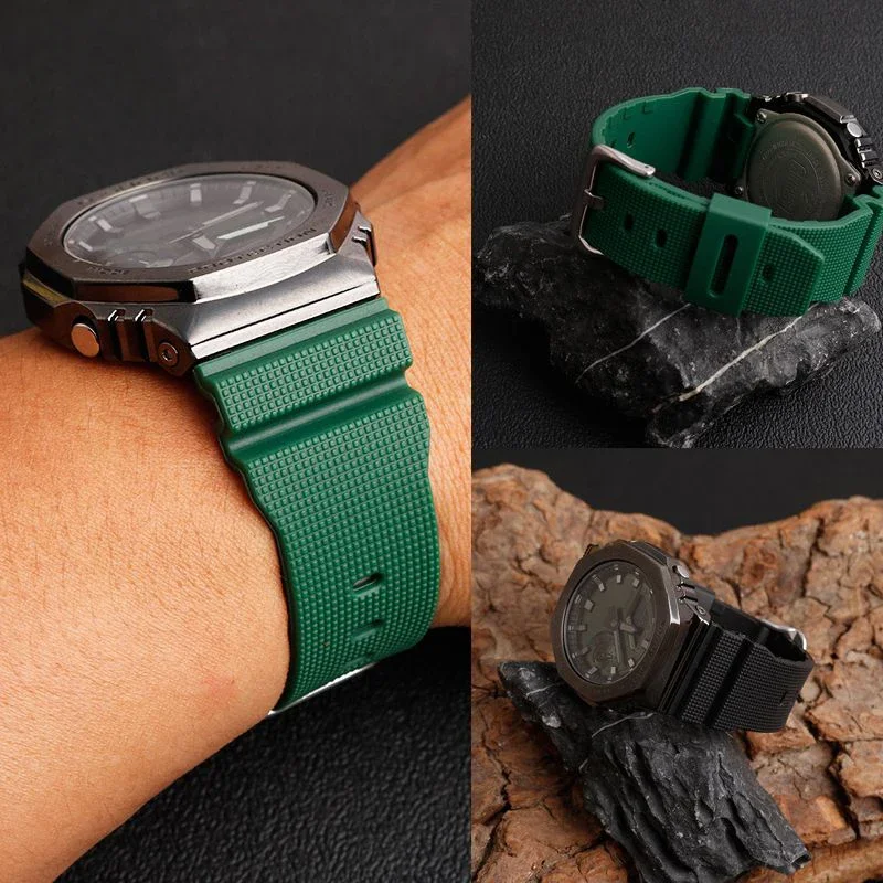 ل كاسيو G-Shock GM-2100 GM-S2100 GA-2100 GM-5600/GA5600 حزام ساعة سيليكون الرجال الرياضة سوار مقاوم للماء 16 مللي متر
