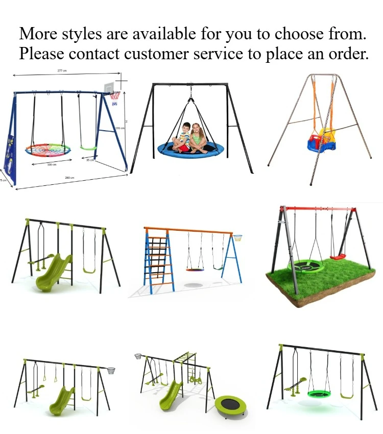 Multifunctional Children Playground Set, Swing Slide Hanging Chair Climber, Indoor Outdoor for Home Commercial Use