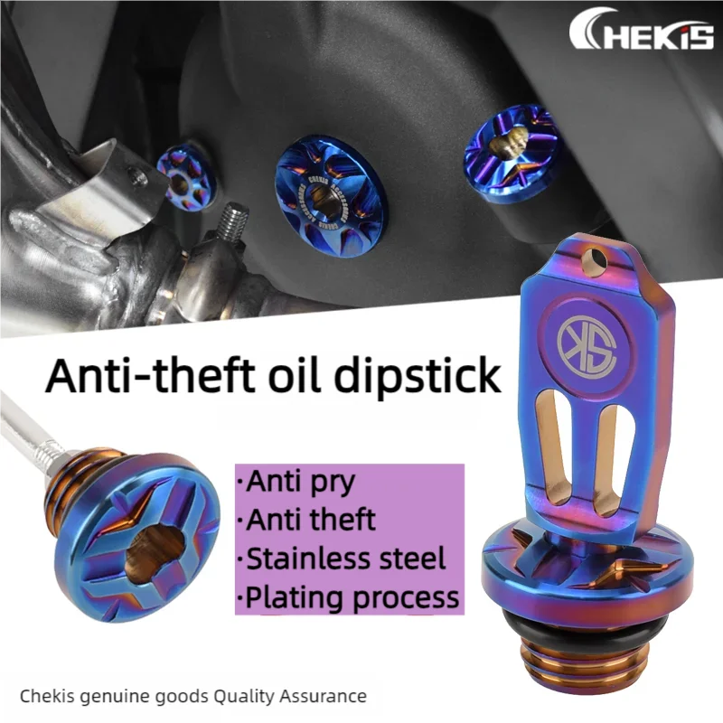 Chekis Is Suitable for Zontes 368g 501g 368D 368K 368m 368E Modified Stainless Steel Oil Ruler Oil Ruler Oil Ruler Oil Anti-Theft Screw Cover Rear Wheel Gearbox Screw Gear Oil Screw Cover Set