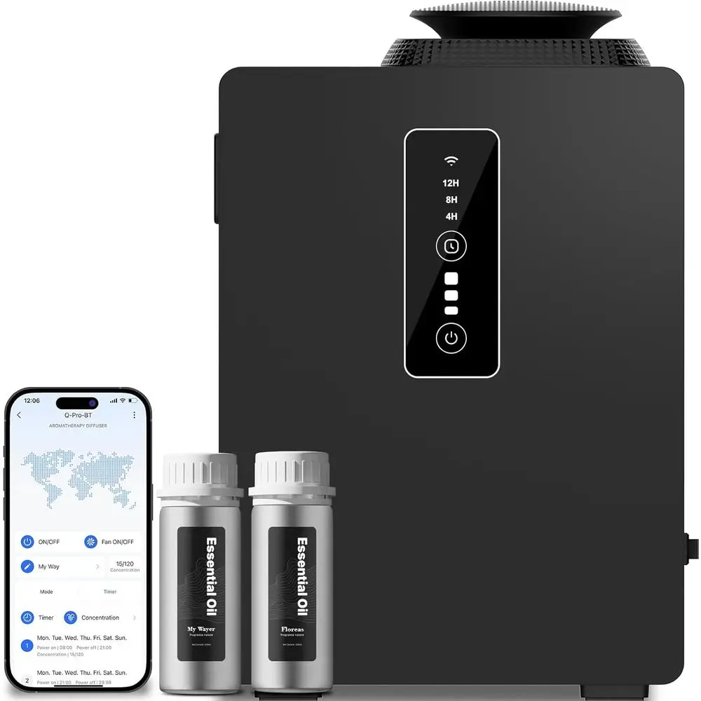 

2026 Upgraded 1000ML HVAC Scent Diuser hine Kit, Includes 2 Premium Oils, Coverage 6000 Sq.t, APP Wii Control, WaterlCold Air Ar