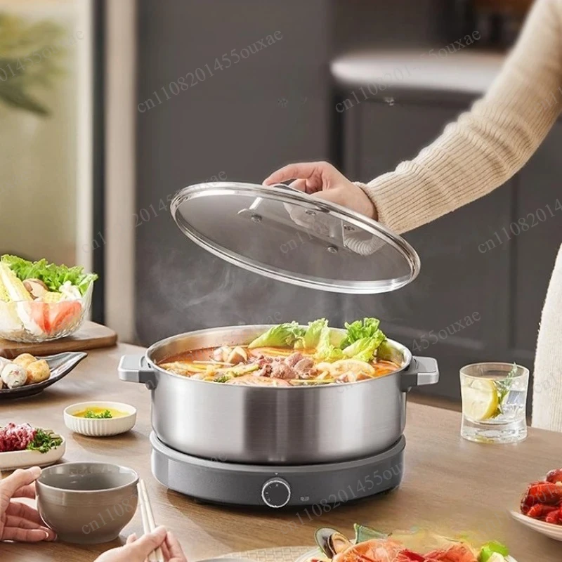 Hot Pot Electric  0 Coating Stainless Steel Separates Home New Electric Cooking Pot Electric Frying Pan