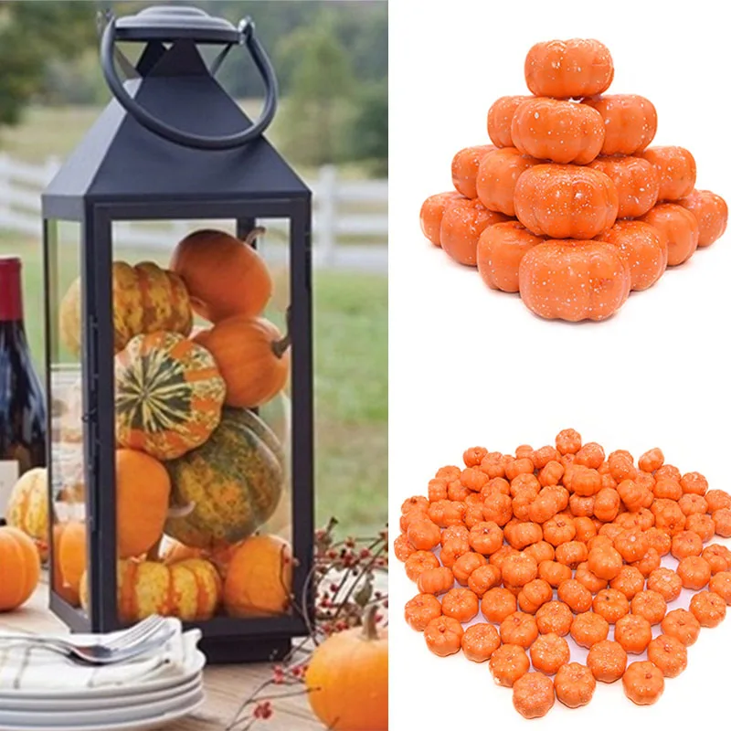 25 Stuks Mini Kunstmatige Pompoen Nep Simulatie Vegetabl Happy Halloween Decoratie Voor Thuis Halloween Props Diy Ambachten