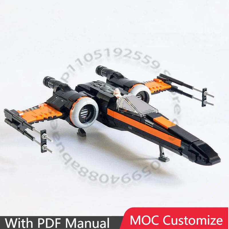 

Набор для сборки X-Wing Starfighter (971 деталь), модульный конструктор MOC, популярная технологичная игрушка для мальчиков, подарок на день рождения