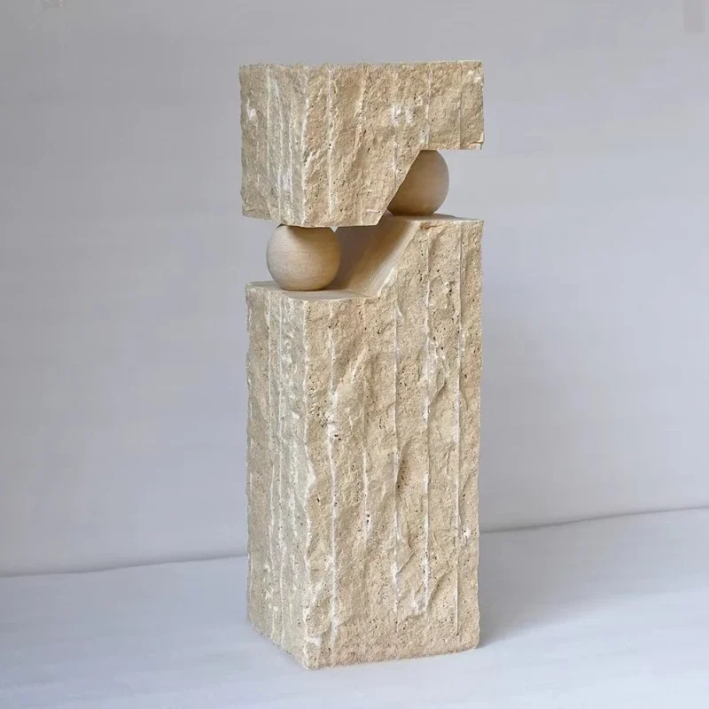 Nordic modern design marble base limestone block personalized special-shaped home furniture