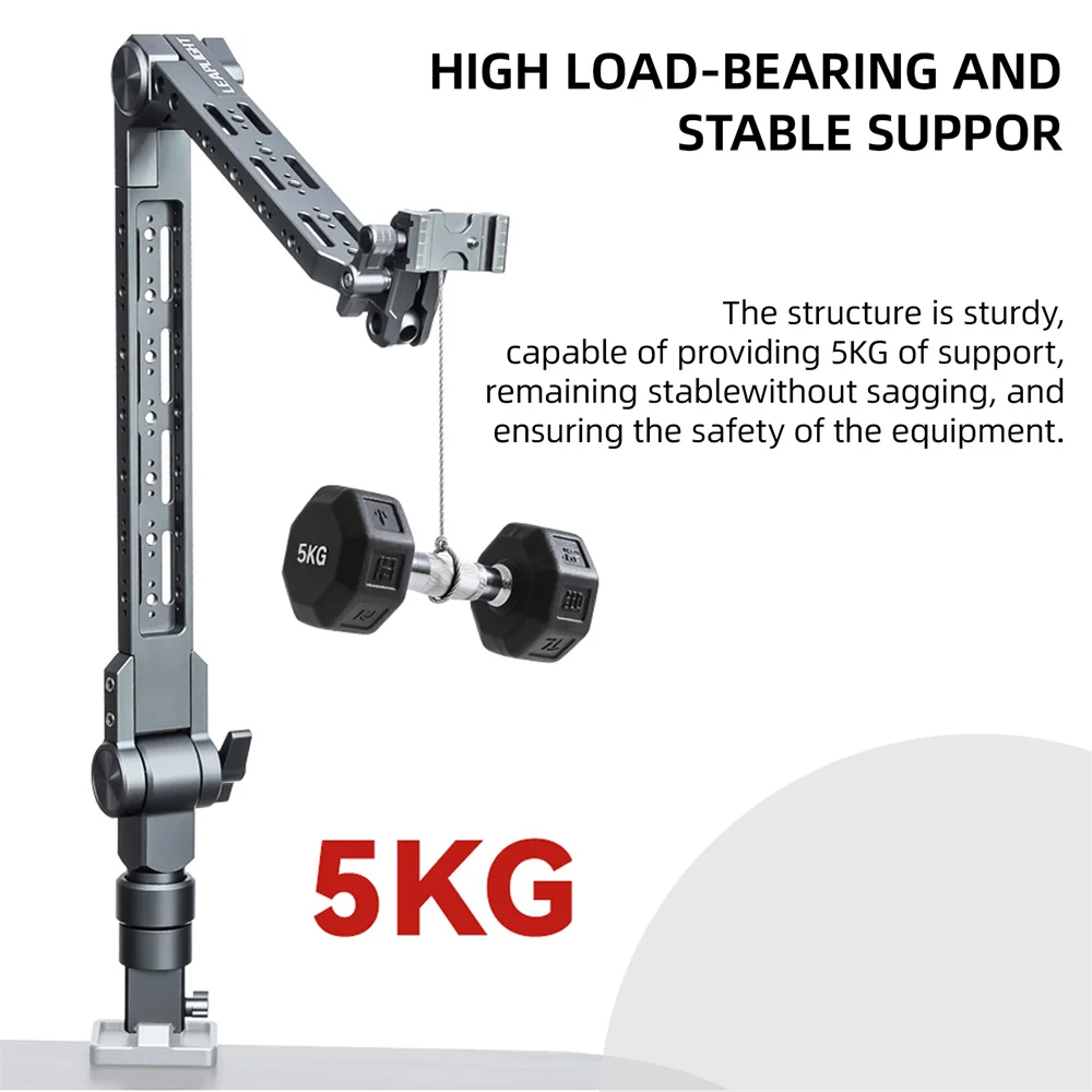 LEAPLIGHT Brazo Mágico Flexible con Abrazadera en C para Montaje de Cámara Sobre Cabeza 360 ° Soporte Cantilever Giratorio con Brazo Articulado para Teléfono/iPad