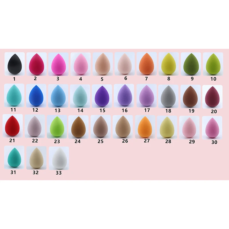 25pcs Custom Logo Black Box Beauty Egg Cosmetic Blender with box Make Up Private Label Latex Free Clear Box Sponge