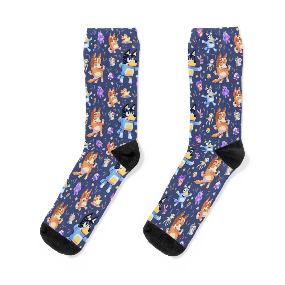 

Dance Mode Bingo Bandit Chilli Heeler Socks with print New year's Heating sock Boy Socks Women's