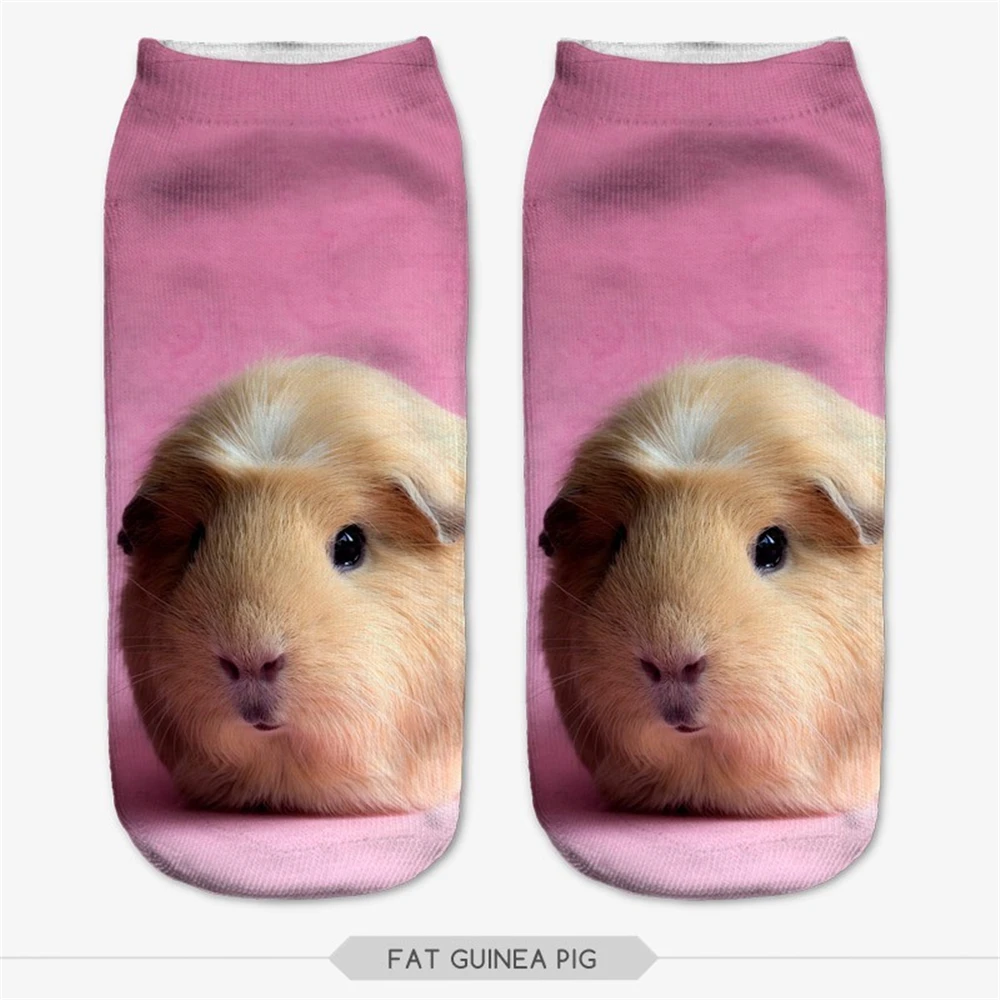 Chaussettes unisexes imprimées en 3D pour femmes, chaussettes de rinçage mignonnes, coupe basse, plusieurs couleurs, décontracté, drôle, hamster,