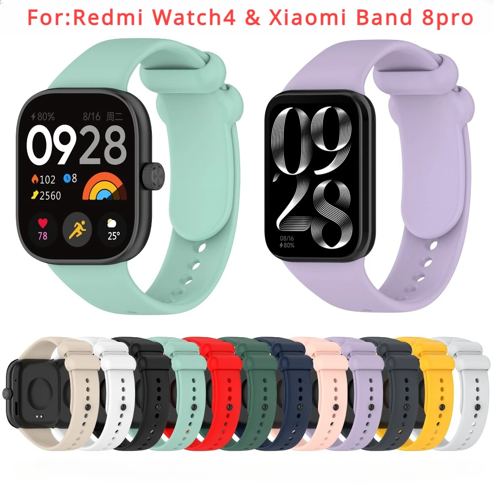 Силиконовый ремешок для часов Redmi Watch 4, мягкий ремешок для смарт-часов, спортивный браслет, браслет для Xiaomi Band 8pro, аксессуары для часов