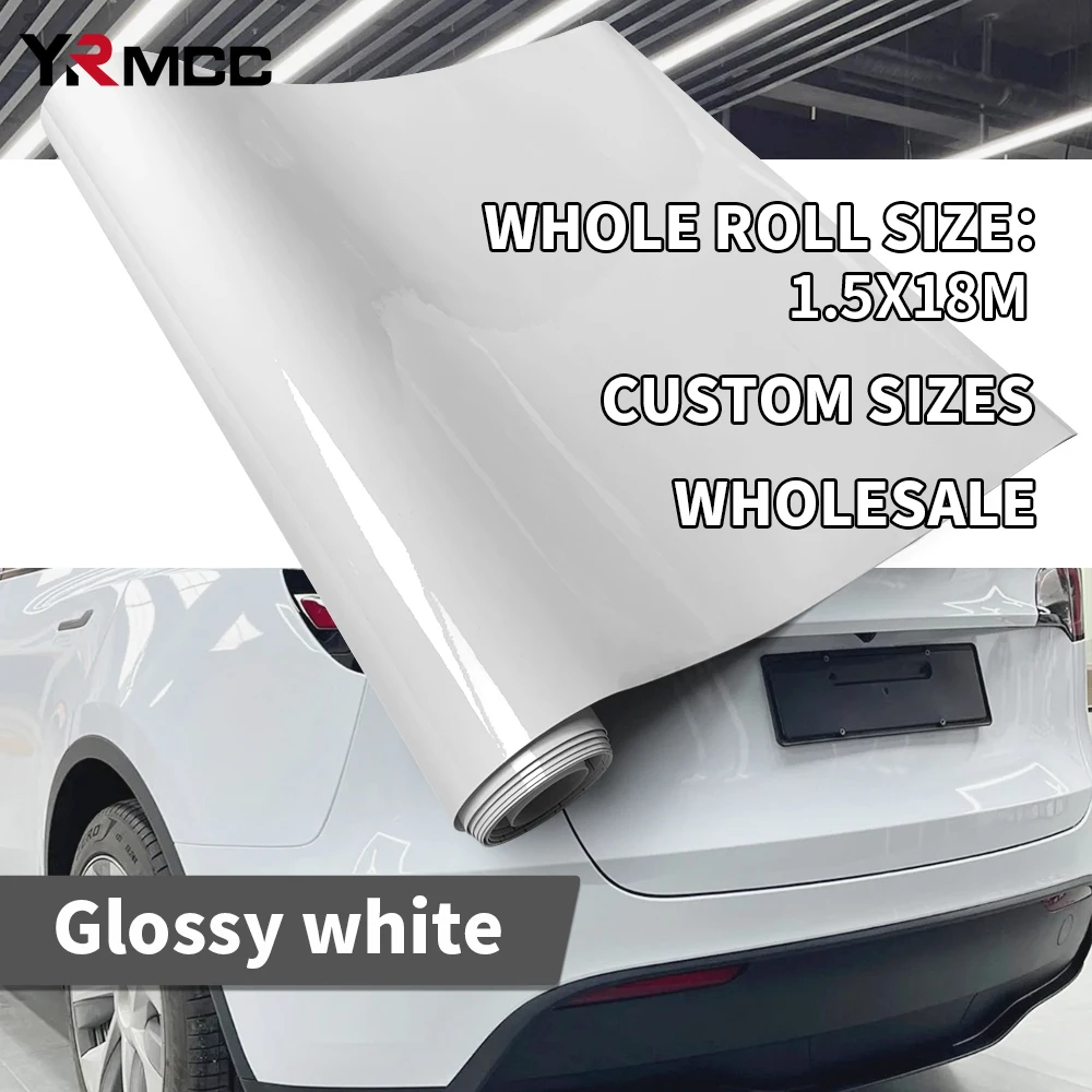 

White Motorcycle Adhesive Vinyl Paper for Car Bodies Roof Wrap Foil Car Tuning Accessories Auto Hood Glossy Color-changing Film