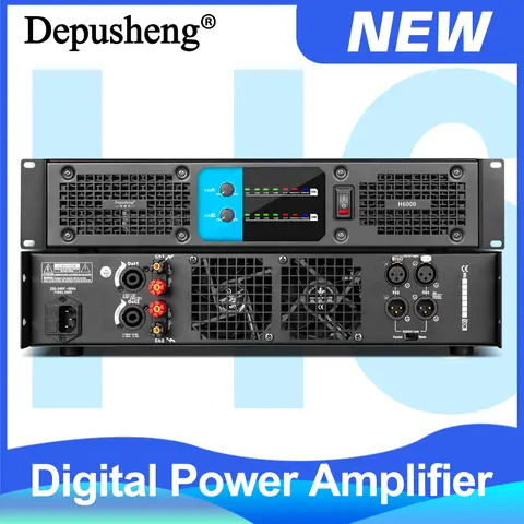 H6000 2 Channels Stage Amplifiers Professional Power 600 Watts Power Amplifier 600W*2