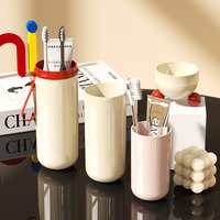 New Portable Two-Color Mouthwash Cup Creative School Toothpaste Storage Case Travel Plastic Toothbrush Box Holder