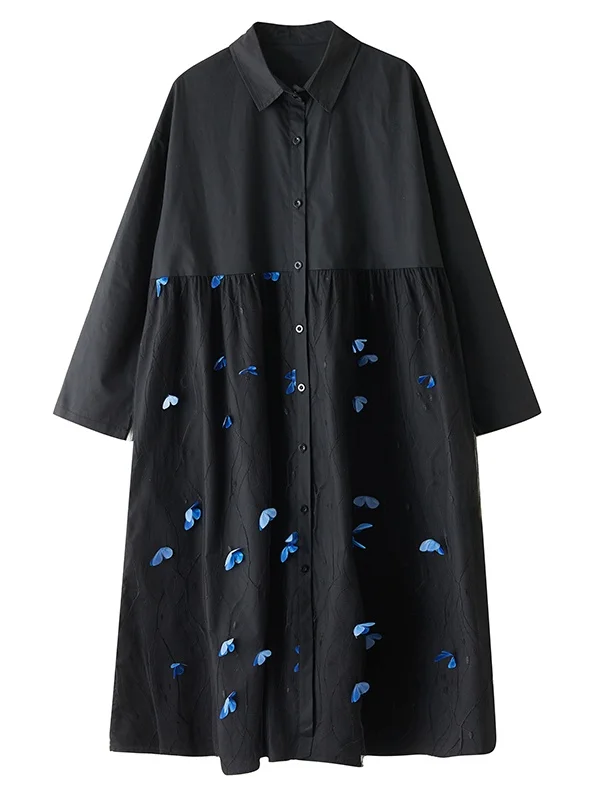 Doce solto longo sve irt dr casual sle impresso renda emenda feminino dr primavera 2026 a linha silhueta colarinho