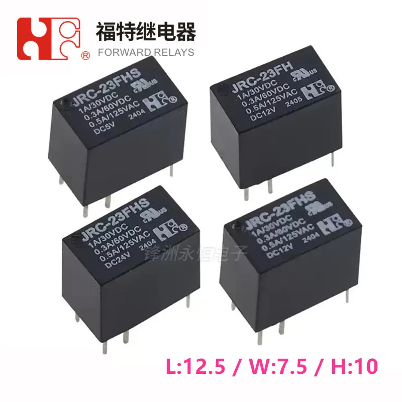 10Pcs FORWARD Relay JRC-23FHS -DC5V JRC-23FHS-DC12V JRC-23FHS-DC24V 6PIN 1A Compatible HK23F G5V-1-5VDC 12VDC 24VDC Signal Relay