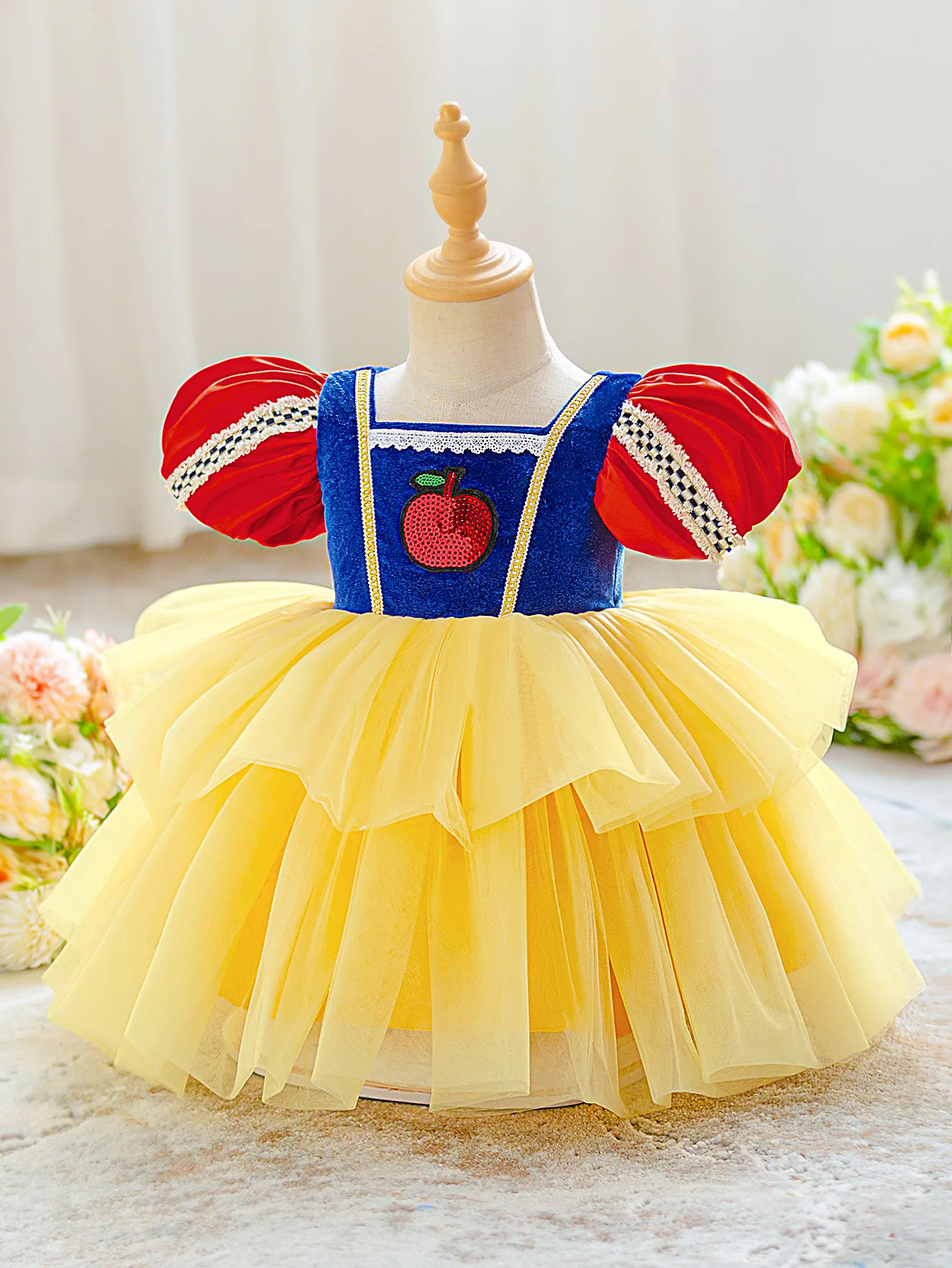 Maid Snow Princess Baby Party Mädchenkleid Karneval Halloween Weihnachten Kostüm Hochzeit Geburtstag Ballkleid Hochzeitskinderkleidung – Detail 3
