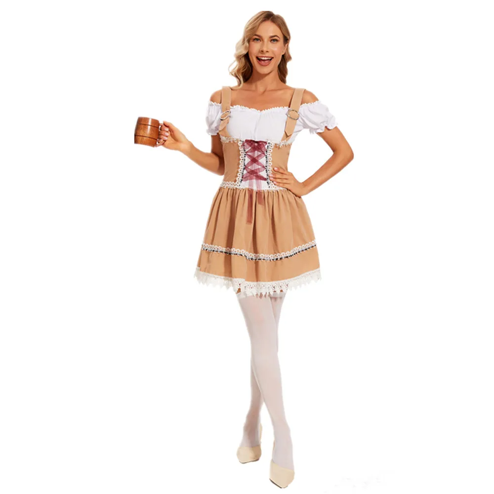 

Traditional Oktoberfest Costume For Women Bavarian Dirndl Dress Cosplay Halloween Fancy Party Costumes