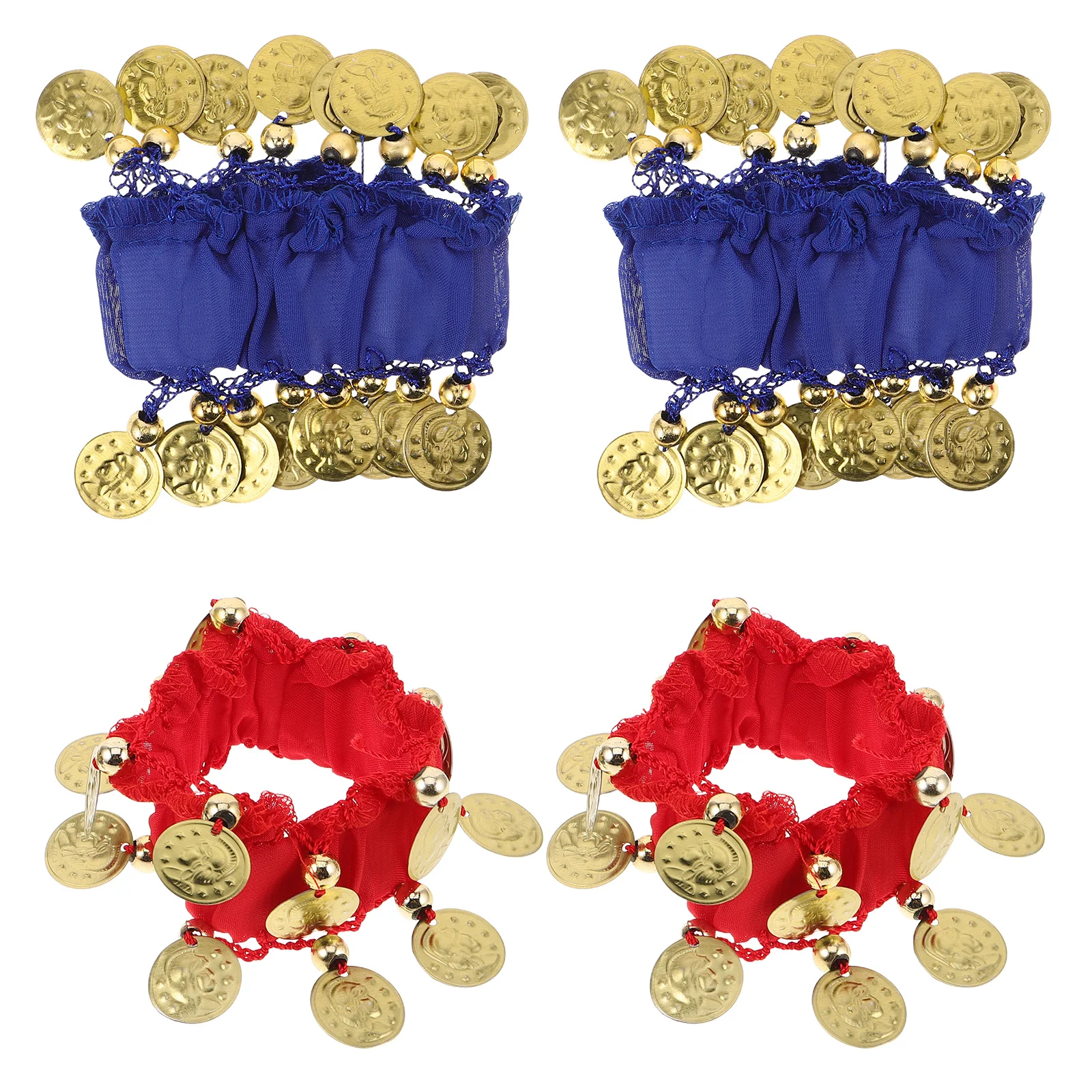 

Red Dance Wristbands 2 Pairs Sequined Arm Cuffs for Women Egyptian Dancer Outfit Halloween Dance Jewelry Accessories