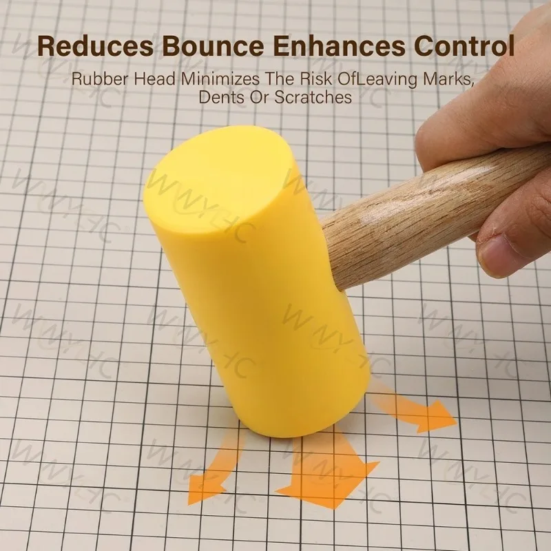 1PC Multifunctional Rubber Leather Hammer Mallet, 46/55mm Head DIY Leather Craft Stamping Punch Tool