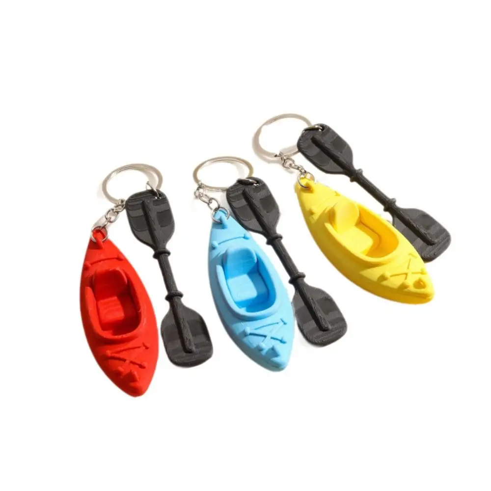 2PCS Creative PLA Kayak Keychain Colorful Lightweight Oars Shaped Keychain Mini Size Oar Shape Boat Keychain Pendant Daily Carry